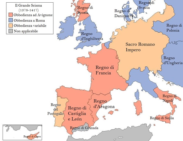 Grande Scisma nella Chiesa d'Occidente. Papato di Avignone