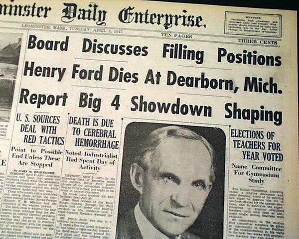 Henry Ford Dies