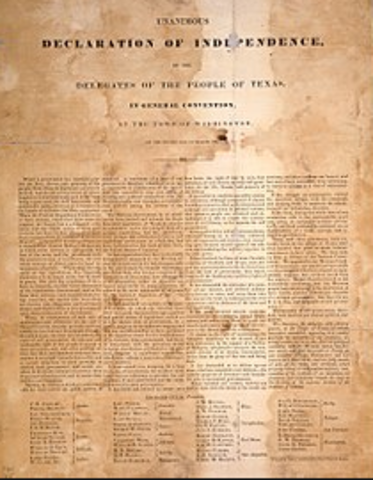 Texas declared independence from Mexico