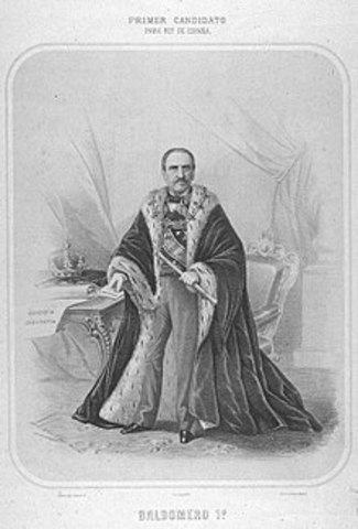 Regreso de Espartero.                                               Retrato de Baldomero Espartero, de Santiago Llanta y Guerin.