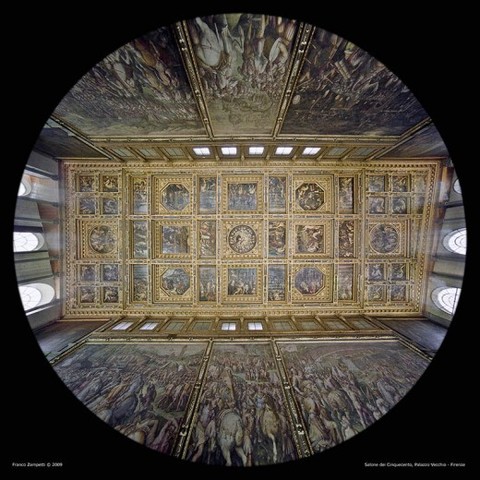 Vasari realizza il Soffitto del SALONE DEI 500