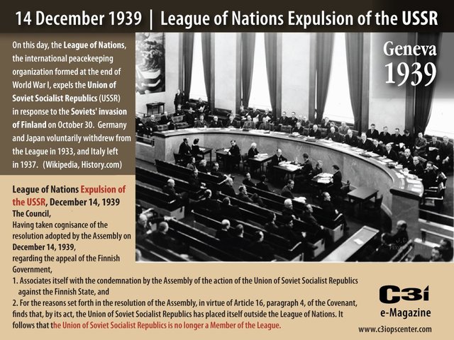 Soviet Union expelled from League of Nations