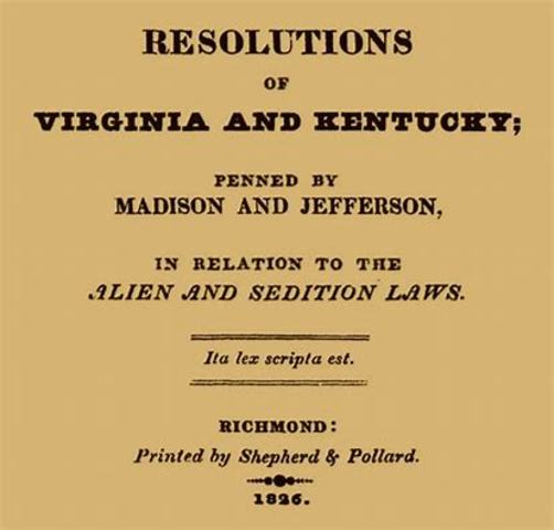 The Virginia and Kentucky Resolution