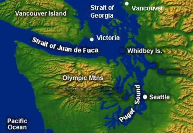 Discovery of Strait of Juan de Fuca claimed by Juan de Fuca