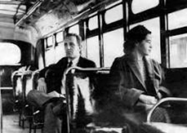 Rosa Parks refuses to give up her seat