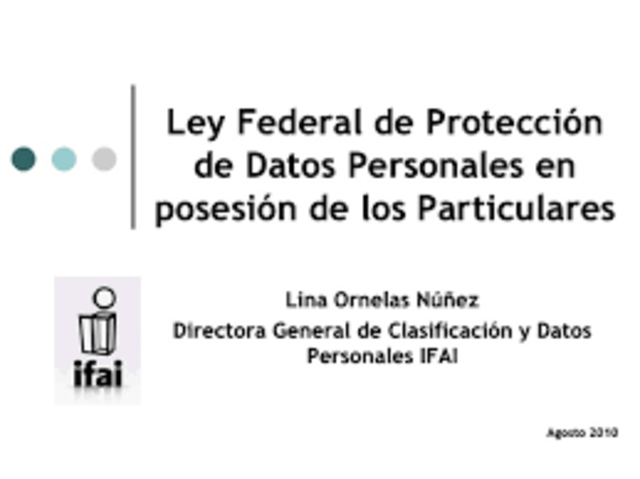 Primera ley de Protección de Datos Personales