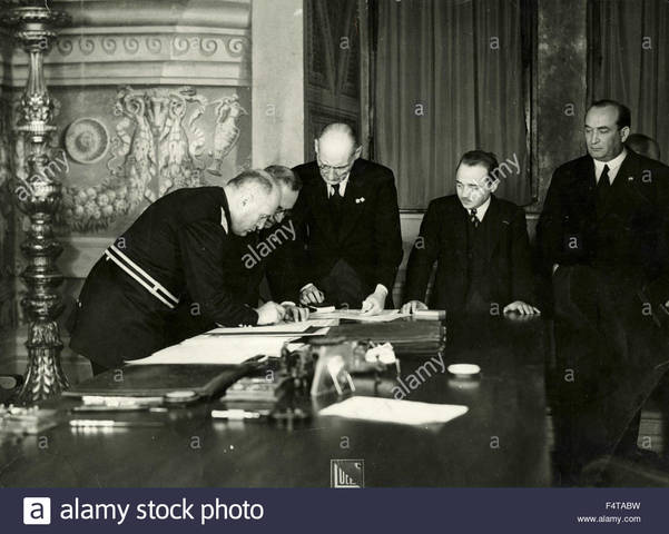 Dollfuss, Mussolini & Gombos sign Donau Pact