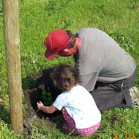 My family expanded the farm to include Bland Family Vineyards, and I helped my dad plant grape vines.