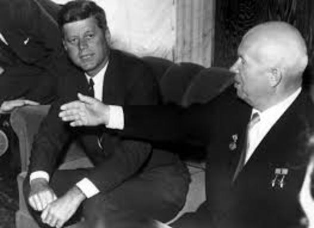 Nikita Khrushchev attends the Vienna summit