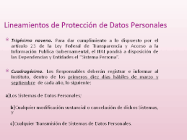 Lineamientos de Protección de Datos Personales