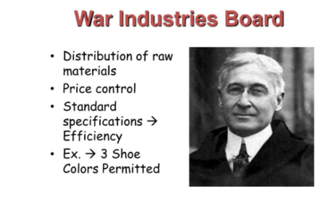 War industries Board- What was it's responsibility?