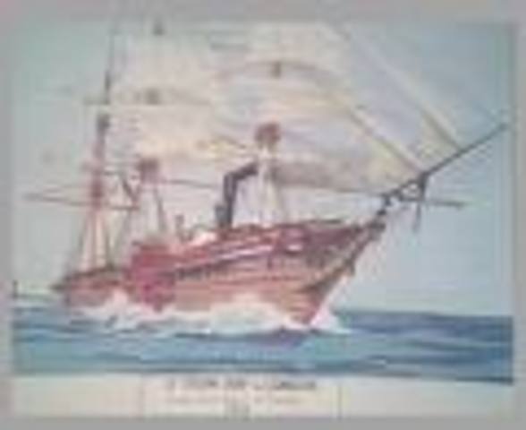 SS Savannah makes transatlantic crossing under steam propulsion