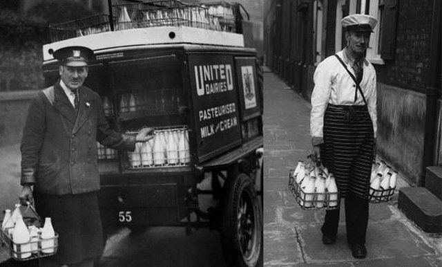 Jobs from the past-selling milk
