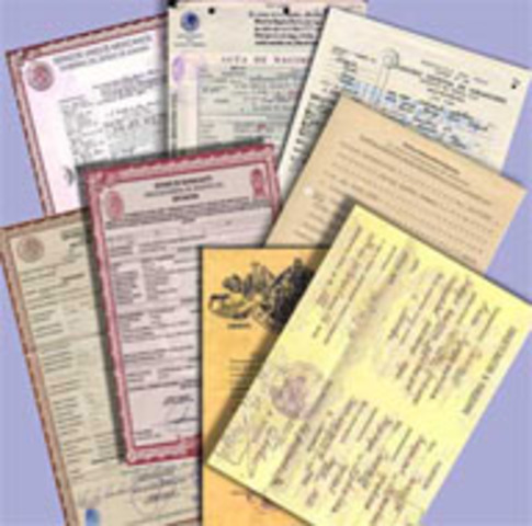actas de nacimiento, matrimonio y defunción