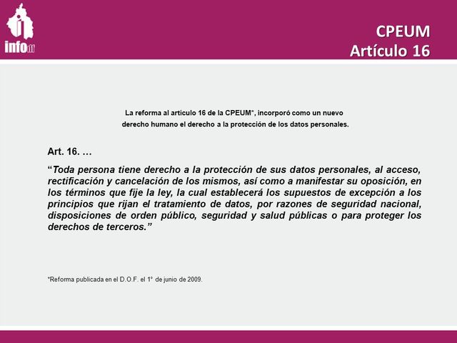 Reforma del articulo 16