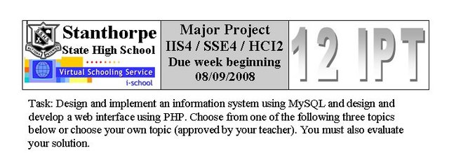 Major Project IIS V / SSE IV