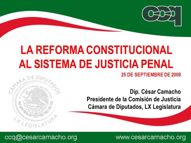 Reforma Constitucional al Sistema De Justicia Penal 2008
