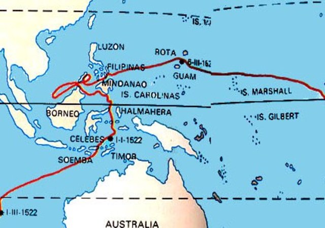 1519-21 Magallanes y Elcano finalizan la expedición de la vuelta al mundo,