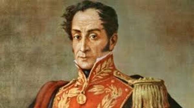 Simón Bolívar libera el presente Colombia, Venezuela y Nueva Granada