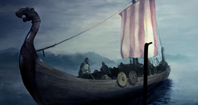 Arrival of Viking ships to Ireland