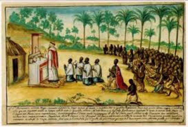 The king of Kongo Baptized