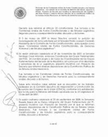 Reforma al Artículo 73 Constitucional.