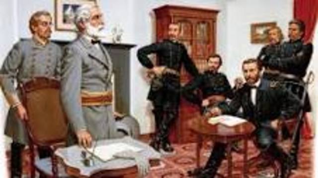 Lee Surrendered to Grant at Appomattox Court House