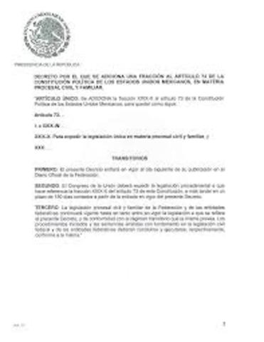 Artículo 73 de la Constitución Política de los Estados Unidos Mexicanos