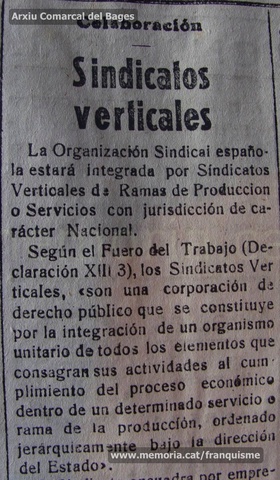 Organización Sindical Española o Sindicato Vertical
