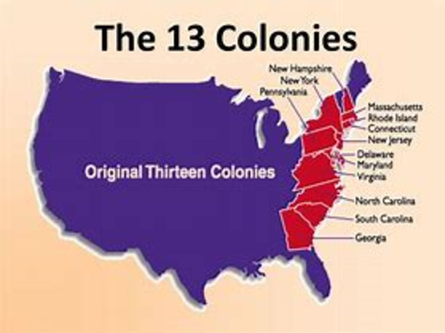 13 colonies in the USA become independent