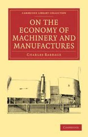 Publicación de "On the Economy of Machinery and Manufactures."