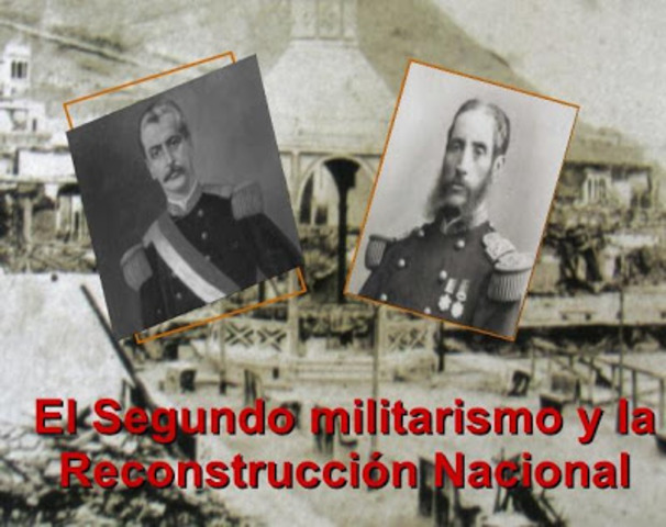 Perido de derrota en la Guerra del Pacifico y de continuacion del caudillismo militar
