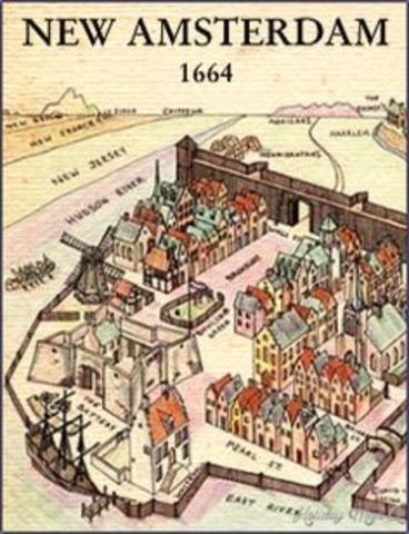 English seize New Amsterdam (city and colony) from the Dutch and rename it New York.
