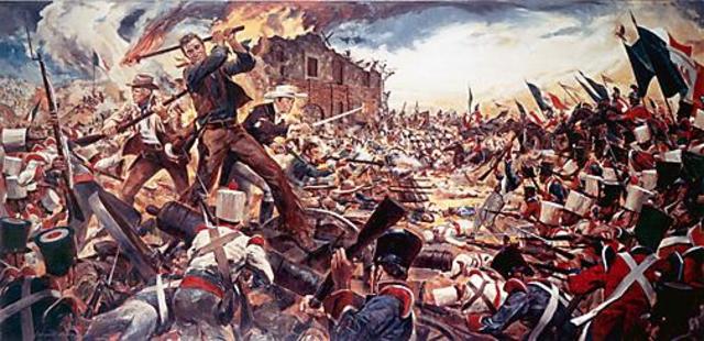 Texas loses the battle of the Alamo, causing the tragic execution of revolutionary David Crockett.