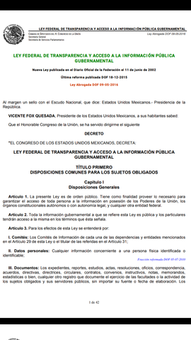 Ley Federal de Acceso a la Información Pública Gubernamental