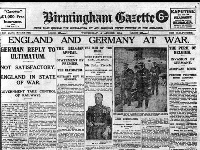 Start of World War One