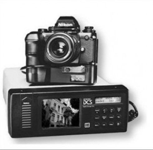Kodak released the first professional digital camera system (DCS) which was widely used by photojournalists.