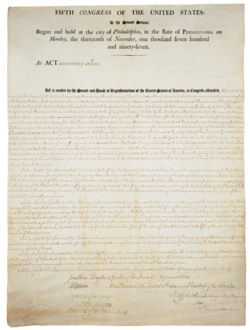 Alien and Sedition Acts