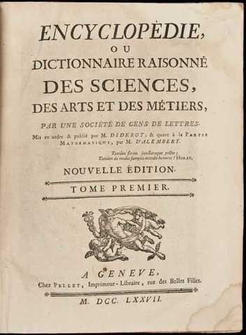 Diderot's Encyclopedia is published
