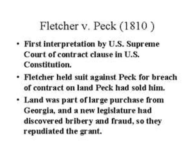 Fletcher V Peck