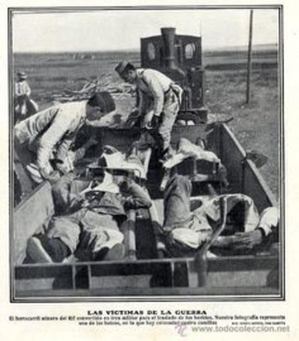 Las tropas luchando en Marruecos sufren el desastre de Anual