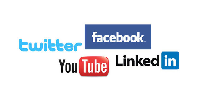 Facebook, LinkedIn, Twitter y YouTube