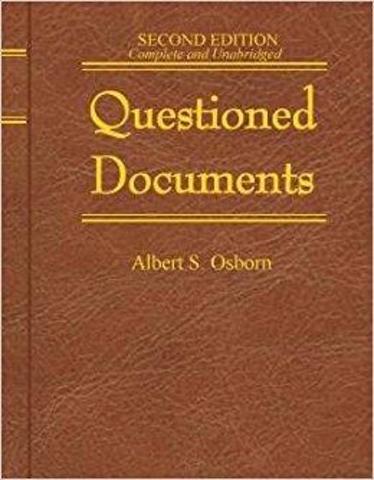 Albert S. Osborn publishes Questioned Documents