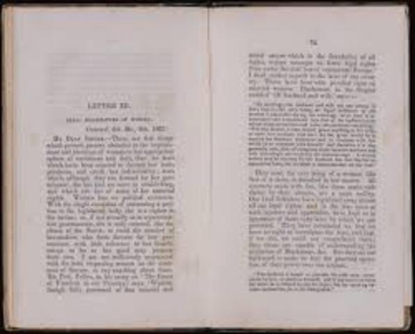 Sarah Grimke's Letters in the Equality of the Sexes and the Condition of Women published