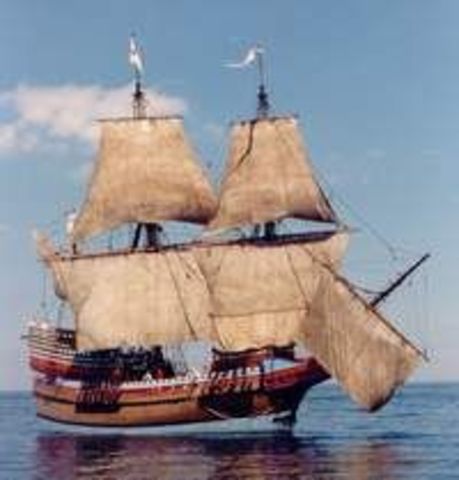 The Mayflower was hit by a storm
