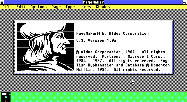 Paul Brainerd y Aldus crean el primer programa de autoedicion, el Aldus Pagemaker 1.0