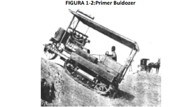 El primero buldozer que funcionaba a vapor