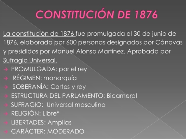Aprobación de la Constitución por Alfonso XII