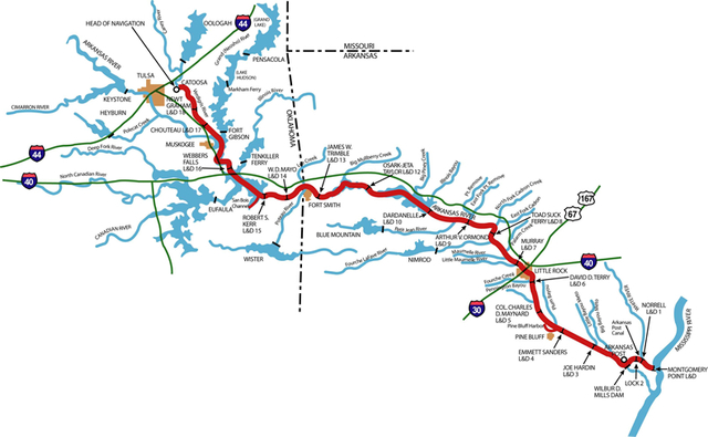 McClellan-Kerr Arkansas River Navigation System completed