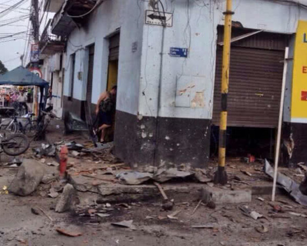 Atentado con moto bomba.